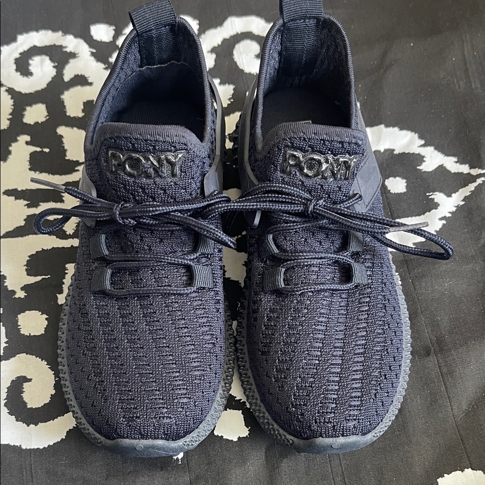 Pony Navy Knit Sneakers